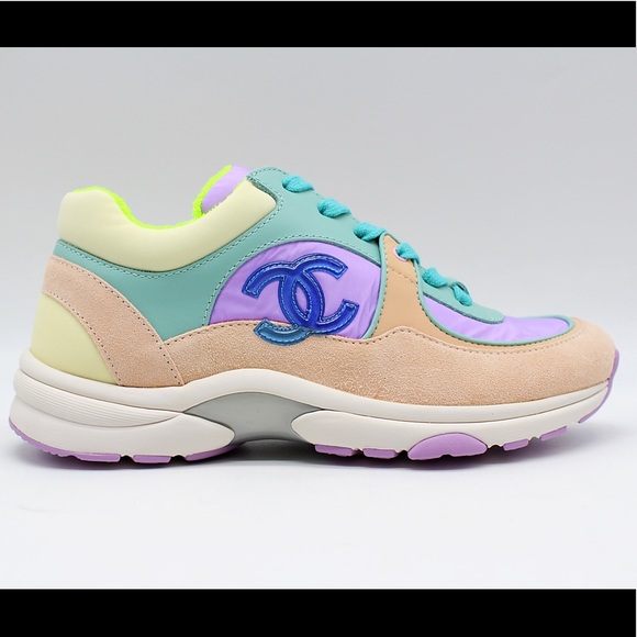 CHANEL Nylon Lambskin Suede Sports Runner Sneaker - Picture 2 of 7